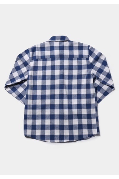 Colin's Regular Fit Shirt Neck Checked Men's Blue Long Sleeve Shirt