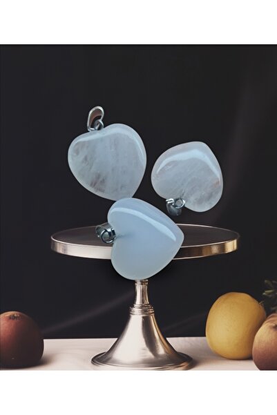 best bioenerji taş terapi Pink Quartz Heart Natural Stone Necklace