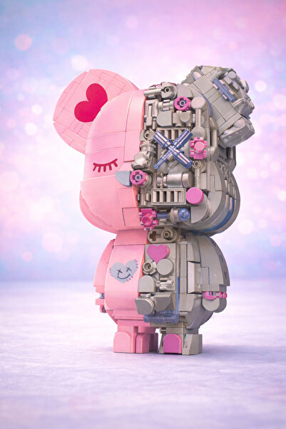 matheon JAKI Maker POP Manyetik Blok Ayıcık Yapım Seti Pembe Magnet Bear Buil...