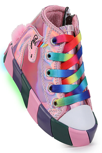 Kiko Kids Unicorn Fermuarlı Işıklı Kız Bebek Spor Ayakkabı