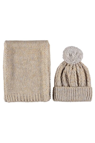 bipamuk طقم قبعة وشال محبوك من إيليز مع تصميم متموج، مرن، هدية مميزة في علبة،...