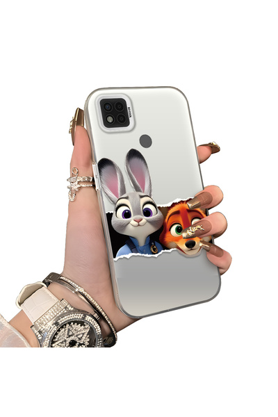 ucuc Xiaomi Poco C31 Compatible Silicone Edge Acrylic Back Anime Character Pr...