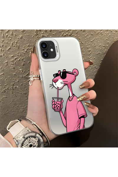 ucuc iPhone 11 Compatible Silicone Edge Acrylic Back Pink Cheetah Protective ...
