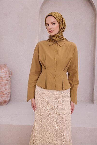 Belli Geometric Pattern Silk Scarf 4221D (Twill) Mustard - 02