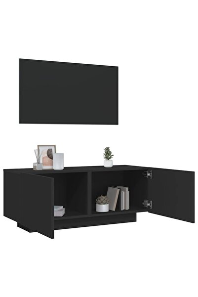 vidaxl TV Cabinet Black 100x35x40 cm Engineered Wood