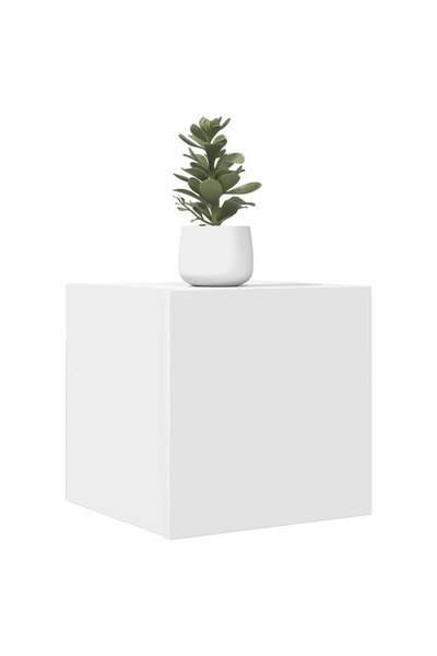 vidaxl خزائن تلفزيون جدارية، قطعتان، لون أبيض، 30.5 × 30 × 30 سم