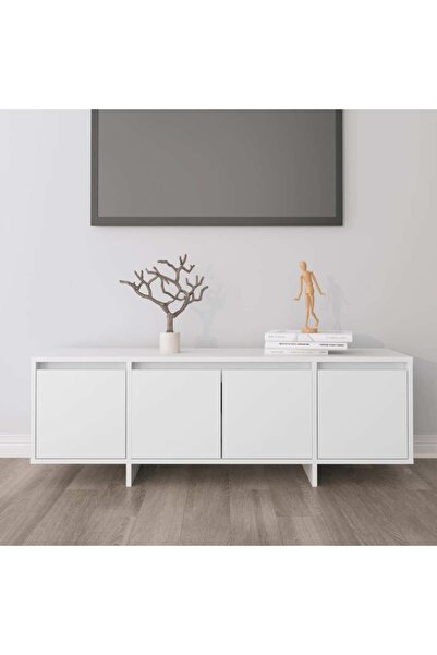 vidaxl خزانة تلفزيون بيضاء 120×30×40.5 سم مصنوعة من الخشب المصنّع