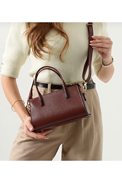 GONCA MODA Kadın omuz ve el çantası bordo