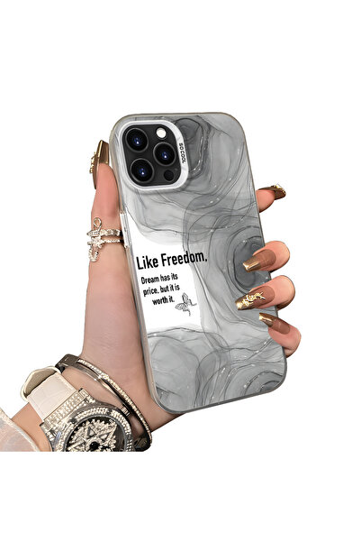 ucuc iPhone 15 Pro Compatible Silicone Edge Acrylic Back Creative Pattern Pro...