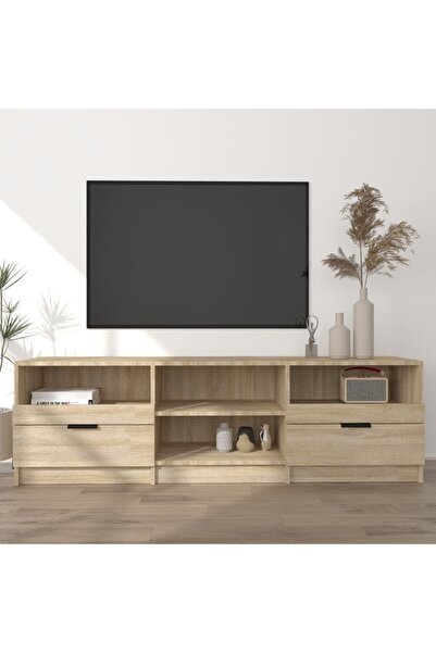 vidaxl خزانة تلفزيون من خشب البلوط سونوما، 150 × 33.5 × 45 سم، مصنوعة من الخش...