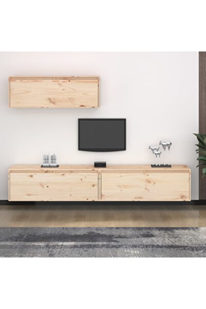 vidaxl TV Cabinets 3 pcs Solid Wood Pine