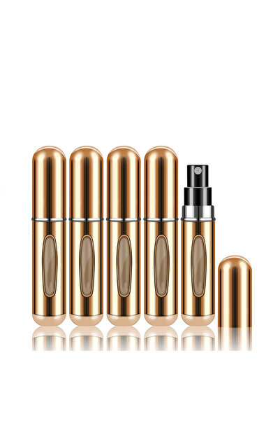 Choice12 ٥ مل، ذهبي لامع، ٥ قطع، زجاجة عطر صغيرة محمولة قابلة لإعادة التعبئة،...