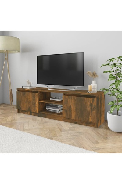 vidaxl TV Cabinet Smoked Oak 120x30x35.5 cm Engineered Wood