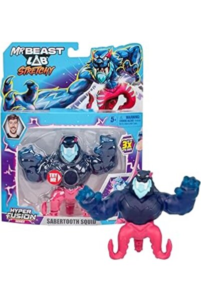 Feastables Mr. Beast Lab S3 Stretchy Hero Sabertooth Squid