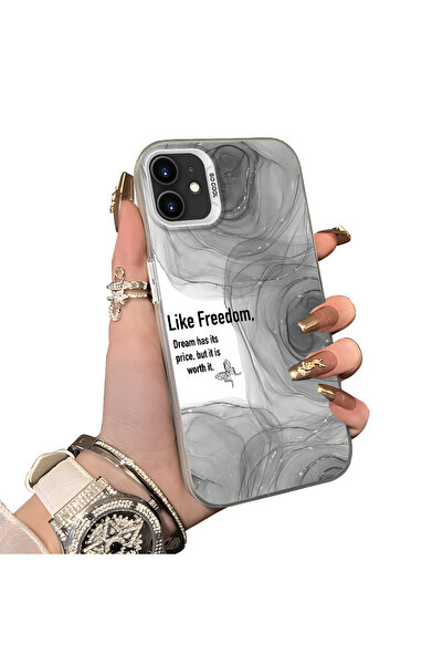 ucuc iPhone 12 Pro Compatible Silicone Edge Acrylic Back Creative Pattern Pro...