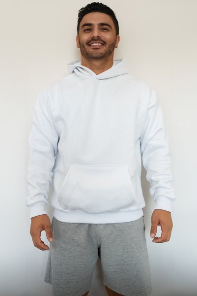 HediyemStil White Hooded Unisex Sweatshirt