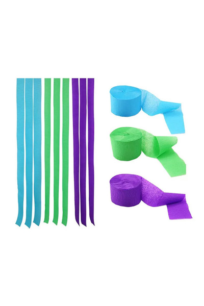 Generic 3-Piece Assorted Pastel Colour Paper Roll Blue/Green/Purple