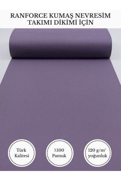 FabricMarket Ranforce Kumaş Nevresim Dikimi Için – %100 Pamuk, 240 cm × 100 C...
