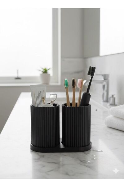 BB Craft Çift Bölmeli Diş Fırçalık & Banyo Organizeri