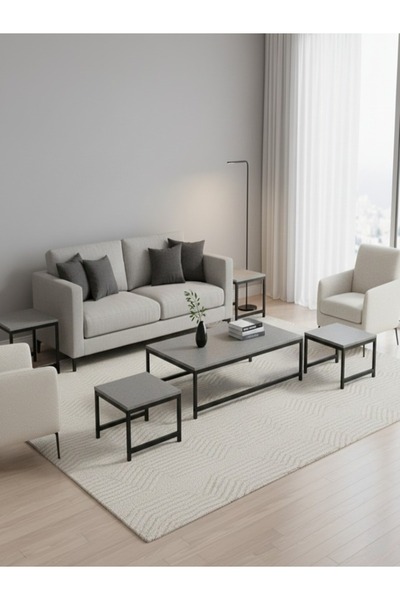 Bec4 5-piece rectangular floor table set - available in several colors