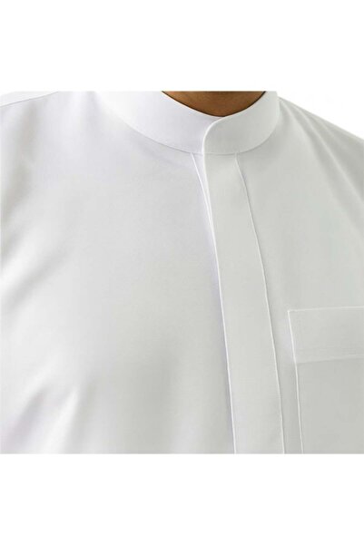 lebbson لبسون ثوب رجالي سحاب عادي لون أبيض فاخر - الطول 147.3 سم