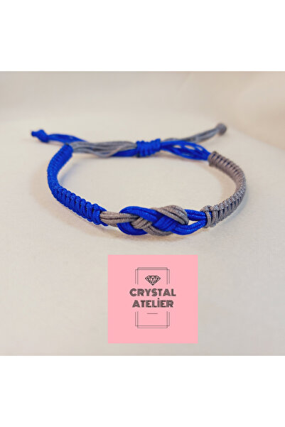 Crystal Atelier Infinity Figured Macrame Bracelet – Unisex Adjustable Handmad...
