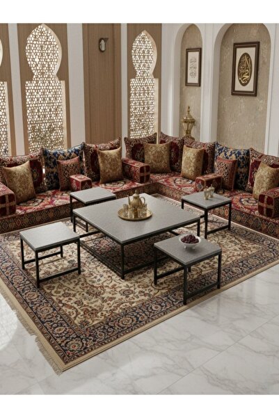 Bec4 Modern 5-piece floor coffee table set - elegant square design