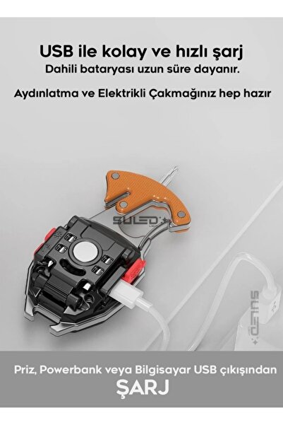 HASUBA Şarjlı Led Kamp Lambası , Çakmak Mıknatıslı Mini Fener