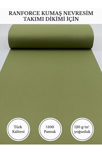 FabricMarket Ranforce Kumaş Nevresim Dikimi Için – %100 Pamuk, 240 cm × 100 C...