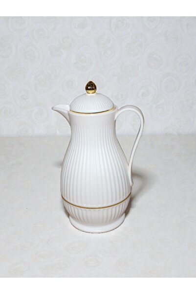 WDA ترمس حراري بسعة 1 لتر - إبريق تقديم قهوة وشاي حراري بمظهر سيراميكي مع غطاء