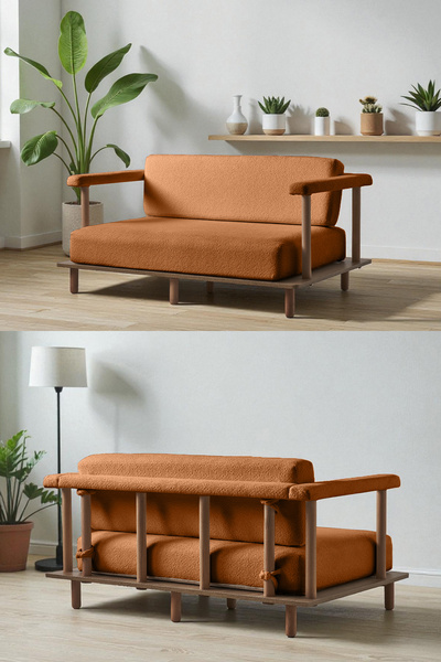 Eymense Pia İkili Koltuk Turuncu