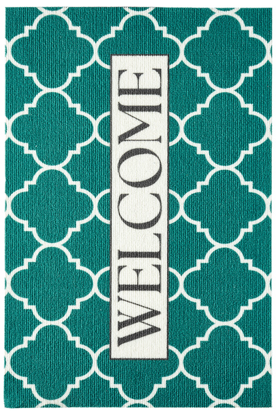 VİTALİHOME Charm Turquoise Welcome Doormat Outdoor Door Mat Bristle Front Door Mat 2011