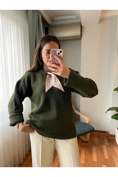 SADE FULAR DETAY HAKİ KAZAK