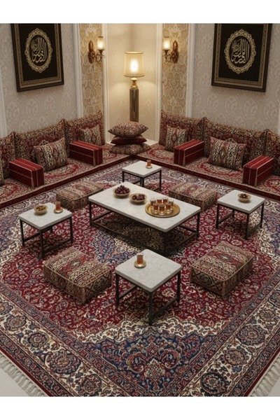 Bec4 Modern 5-piece wooden tea table set with a rectangular design