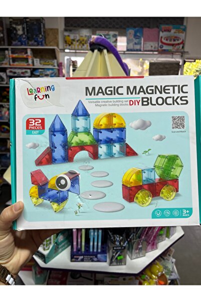 1000 çeşit hediye dünyası Manyetik yapı blokları çocuklar için renkli üç boyu...