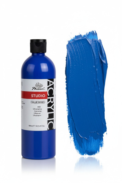 Phoenix Acrylic paints 500ml for arts and crafts projects - Dark Blue PAVS500PB-443