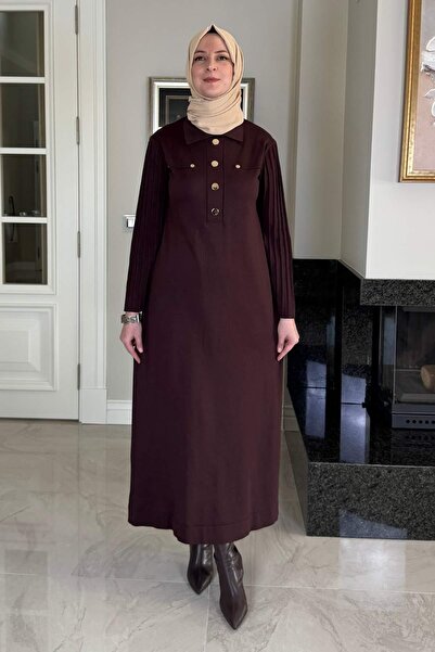 Rabia Şamlı Rochie de tricotaje Beste, maro amar