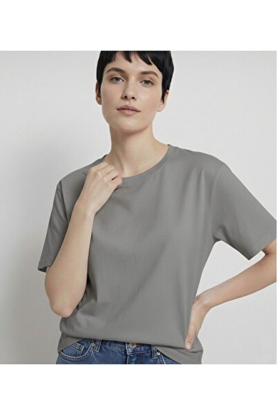 BW Bravely Wear Γυναικείο μπλουζάκι με ίσια γραμμή, χωρίς στάμπα, Basic Crew ...