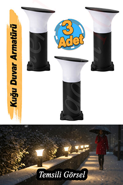 Badem10 (3 Pieces) Plastic Street Garden Sconce Lamp Lighting Ip54 Cooktop Wall Luminaire E27 Lamp Holder Compatible 40 cm