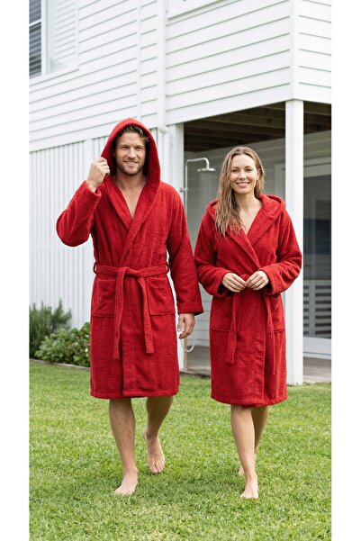 Minteks Halat de baie moale 100% bumbac cu glugă pentru bărbați/femei