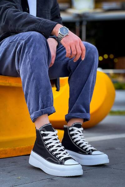 Zapatos Kb-Cx3 Men's Casual Lace-Up Linen Long Sports Sneaker Shoes Kbt - Black