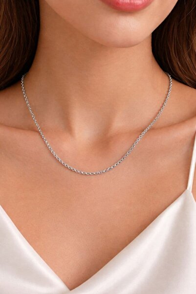 BY YASİN TOPÇU 🤍   Silver Color Rope Chain Elegant Necklace 🤍