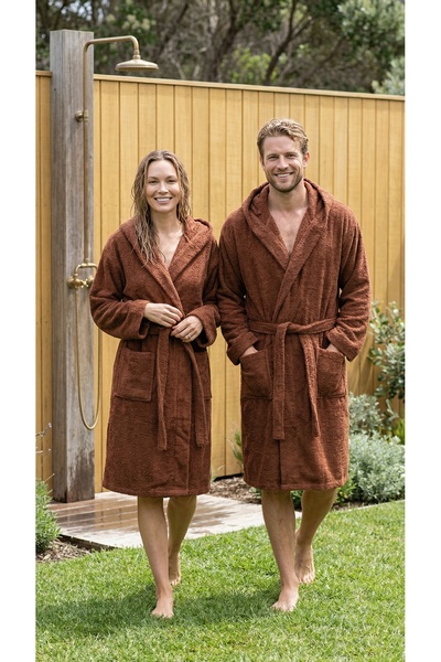 Minteks Halat de baie moale 100% bumbac cu glugă pentru bărbați/femei