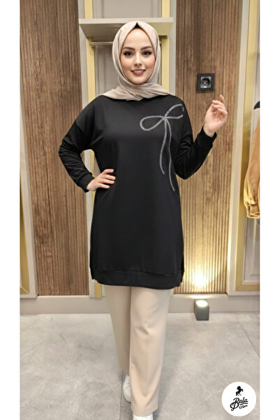 Bala Giyim Kadın Yırtmaçlı Taşlı Modal Tunik