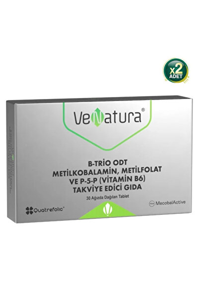 VeNatura B-Trio ODT Metilkobalamin Metil Folat ve Vitamin B6 30 Tablet 2 Adet