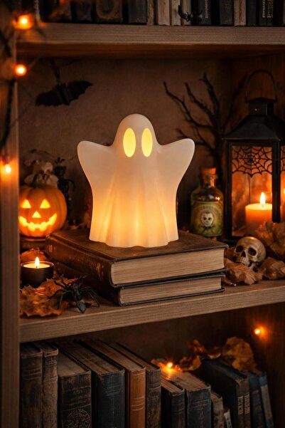 SONMEZSTORE HALLOWEEN IŞIKLI HAYALET-GHOST MASA ÜSTÜ DEKORU, TEALIGHT LED IŞI...