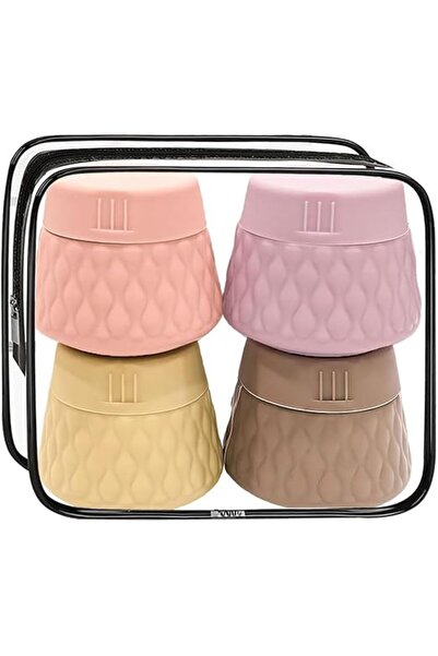 Arabest 4Pcs Silicone Travel Cream Jar Set,Wide-Mouth Leakproof Cosmetic Cont...