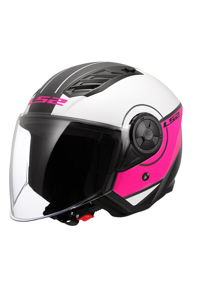 LS2 Airflow Cover Beyaz-Pembe Açık Motosiklet Kaskı