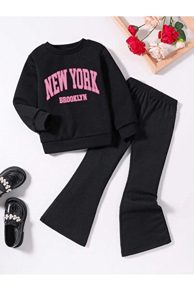 Kids çoçuk kışılk altüstgiyim siyah broklyn newyork