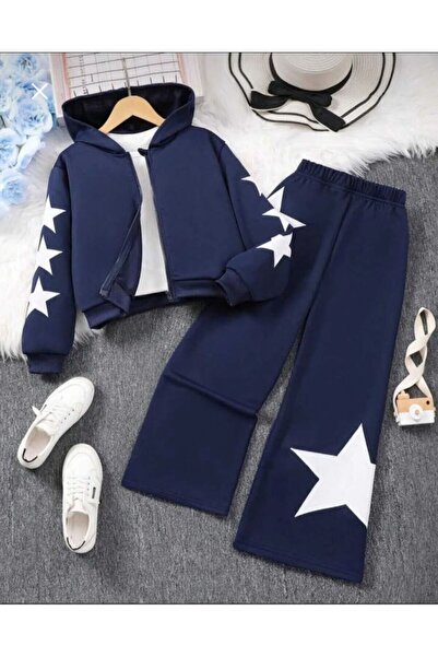 Kids Σετ 2 τεμαχίων με στάμπα αστέρια, σετ με 2 κλωστές, επάνω και κάτω μέρος